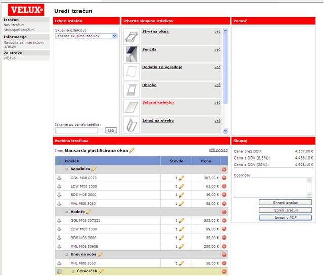 Izračun natisnete v PDF Izračun natisnete v PDF